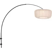 Steinhauer Zwarte wandlamp Vela Lino met crème kap Ø60cm