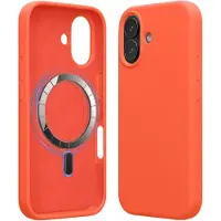 Kwmobile telefoonhoesje geschikt voor Apple iPhone 17 - Hoesje met magneet compatibel met MagSafe - Smartphone case in neon koraal