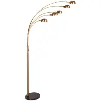 Mexlite Bronzen vloerlamp Pentra 4855BR, 5-lichts met marmeren voet