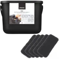 Practic Mini Bini - Afvalbak 6L - met deksel en handvat voor de keuken - 5 filters - zwart