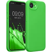 Kwmobile telefoonhoesje geschikt voor Apple iPhone 17e / iPhone 16e - TPU backcover met siliconen coating - Smartphone case in limoengroen