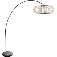 Mexlite Booglamp Solva 4468ZW met naturel zwarte bamboe kap