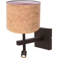 Steinhauer Wandlamp Stang 4868CA met beige kurk kap en leeslicht