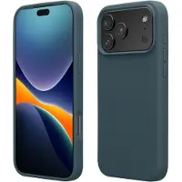 Kwmobile telefoonhoesje geschikt voor Apple iPhone 17 Pro - Hoesje met siliconen coating - Smartphone case in leisteen