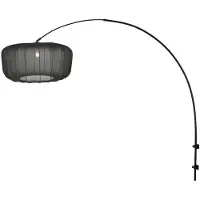 Steinhauer Zwarte wandlamp Vela Lino met zwarte kap Ø60cm