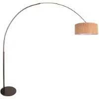 Steinhauer Booglamp Sparkled Light 4754CA cacao met beige kurkstructuur kap
