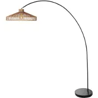 Mexlite Solva 4469ZW vloerlamp met zwarte voet en Twine kap