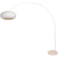 Steinhauer Booglamp zandbruin Silva Alba met witte kap Ø60cm