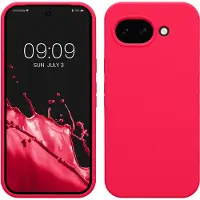 Kwmobile telefoonhoesje geschikt voor Google Pixel 10a - Hoesje met siliconen coating - Smartphone case in neon roze