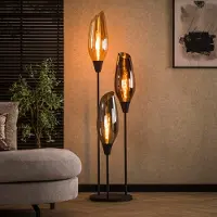 Lyora Glazen vloerlamp Cocoon 3x E27 - 168cm - XL glas