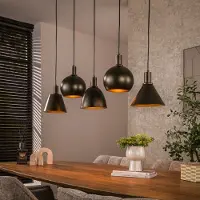 Lyora Eettafel hanglamp Metallo 5L - Sienna bruin - E27