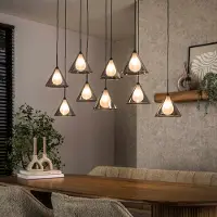 Lyora 9-lichts hanglamp Conic voor eettafel
