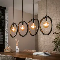Lyora Ringen hanglamp Pebble artic zwart - 4x E27