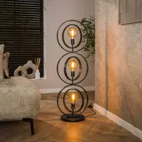 Lyora 3-lichts charcoal vloerlamp Turn E27 - Ø 40cm