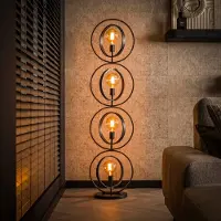 Lyora 4-lichts charcoal vloerlamp Turn E27 - Ø 40cm