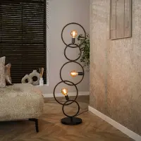 Lyora Design vloerlamp Loop zwart - 3x E27