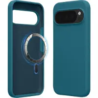 Kwmobile telefoonhoesje geschikt voor Google Pixel 10 Pro XL - Hoesje met magneet compatibel met MagSafe - Smartphone case in mat petrol