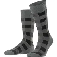 Burlington Buffalo Check gedessineerd wol sokken heren grijs - maat 40-46
