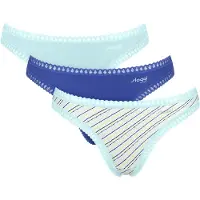 Sloggi Women GO Crush String (3-pack) - dames string - lichtblauw - kobaltblauw en blauw - wit en geel gestreept