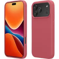 Kwmobile telefoonhoesje geschikt voor Apple iPhone 17 Pro - Hoesje met siliconen coating - Smartphone case in donkerroze