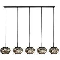 Steinhauer Nox Light 4528ZW – hanglamp met 5 bamboe kapjes