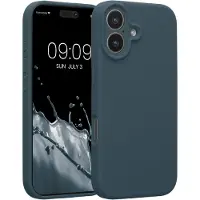 Kwmobile telefoonhoesje geschikt voor Apple iPhone 17 - TPU backcover met siliconen coating - Smartphone case in leisteen