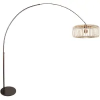 Steinhauer Booglamp Breeza-Beach 4769CA cacao met bamboe kap Ø50 cm