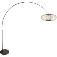 Steinhauer Booglamp Sparkled Light 4759CA cacao met crème bamboe kap