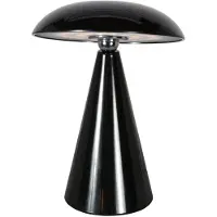 Anne Light & Home Tafellamp Mush 4856ZW - glanzende zwarte oplaadbare sfeerlamp