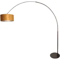 Steinhauer Booglamp Sparkled Light 4765CA cacao met luxe goudkleurige velours kap