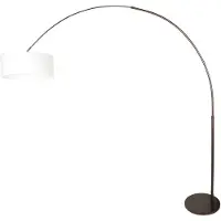 Steinhauer Booglamp Sparkled Light 4766CA cacao met grof wit linnen kap