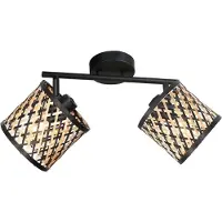 Mexlite Plafondlamp 2-lichts Sumba met bamboe kappen Ø12cm