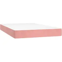 vidaXL Pocketveringmatras, middenhard, roze, 120x200x20 cm, fluweel