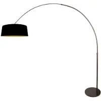 Steinhauer Booglamp Luma Dark 4770CA cacao met zwart linnen kap warm chic