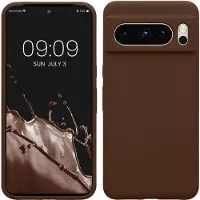 Kwmobile telefoonhoesje geschikt voor Google Pixel 8 Pro - Hoesje met siliconen coating - Smartphone case in chocoladebruin
