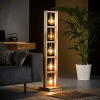 Lyora Houten vloerlamp Modulo 5x E27 - Massief acacia