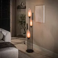 Lyora Stijvolle vloerlamp Cocoon 3x E27 - 2x GU10 - frosted glas
