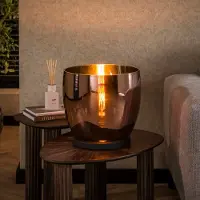 Lyora Vloerlamp koper glas UP Ø 33cm - 32cm hoog