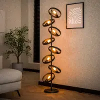 Lyora Ringen vloerlamp Hover 160cm - 8x E27 - charcoal