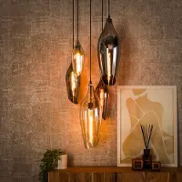 Lyora Vide hanglamp Cocoon 5x gekleurd glas