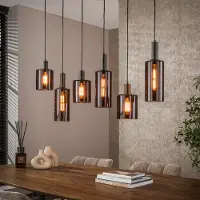 Lyora Eettafel hanglamp Sepiora Sienna bruin - donker glas