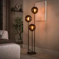 Lyora Glazen Vloerlamp Stellar 3 Lichts Smoke Glas