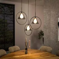Lyora 3 lichts hanglamp Conic voor ronde tafel