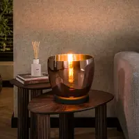 Lyora Vloerlamp koper glas UP Ø 29cm - 27cm hoog