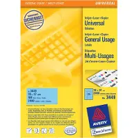 Avery Zweckform 3449 universele etiketten A4 70 x 37 mm blauw (2400 etiketten)