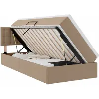 vidaXL Opslag bed met matras Cappuccino 100 x 200 cm Kunstleer