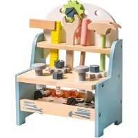 TIM. TIM Werkbank Kinderen - Houten Werkbank - Werkbank Little Dutch - Blauw - 28cm x 21cm x 13cm