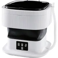 TIM. TIM Camping Wasmachine - Mini Wasmachine - Wasmachines - met 2 Wasprogramma's en een Centrifuge - Opvouwbaar en Stil - 1 KG - Wit - 30cm x 30cm x 30cm