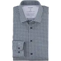 Olymp overhemd groen modern fit geprint semi-wide collar