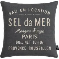 Unique living - 2 stuks - kussenhoes - sierkussenhoes - grijs - jeans - 45 x 45 cm - rits - Parijs - Frankrijk